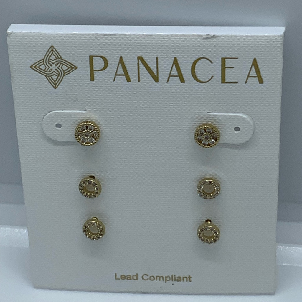 Panacea Pave Crystal Stud Earring 3-Piece Set 22$